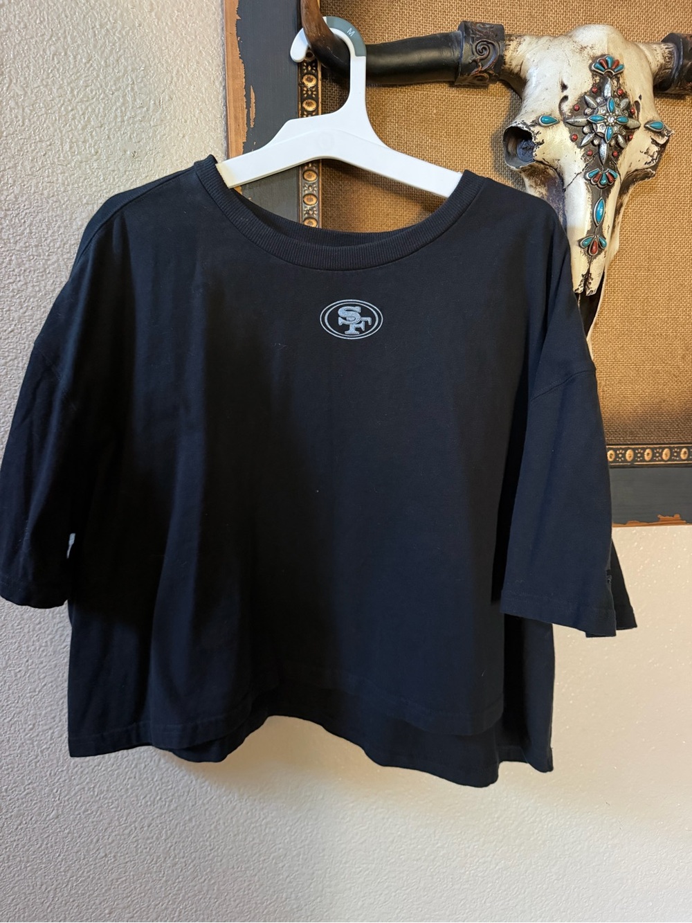 NFL Black San Francisco 49ers Cropped Tee
